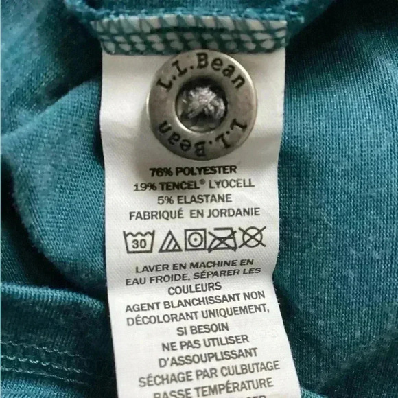 L.L.Bean Teal Slightly Fitted Mens Medium Polo Short Sleeve Shirt - Picture 9 of 10